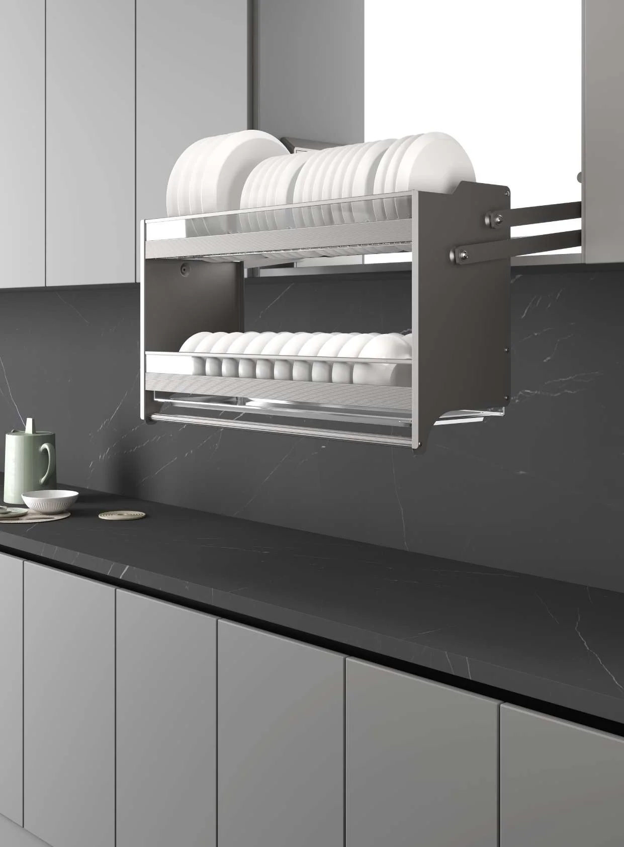 Mona Lift Basket Wire Stainless Steel Dish Rack